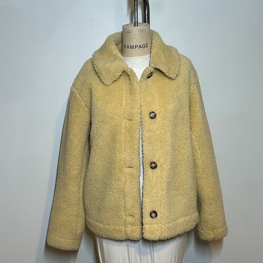 Uniqlo Soft Yellow Teddy Jacket